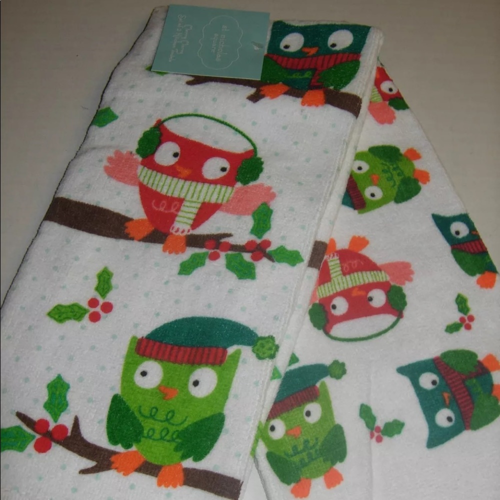 💞2 for $20💞 2pc Kitchen Towels🎄Christmas🦉Owls